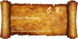 Odler Morgan névjegykártya